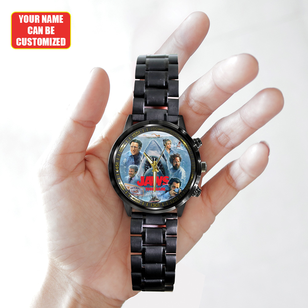 Personalized Jaws Black Stainless Steel Watch – GNE 3463 - Image 3