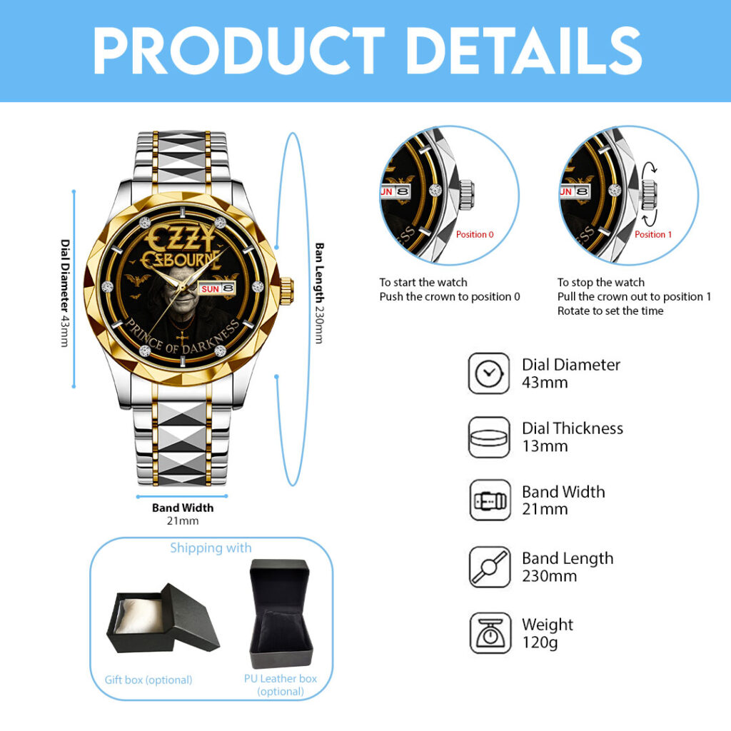 Ozzy Osbourne Alloy Luxury Quartz Watch – GNE 4154 - Image 5