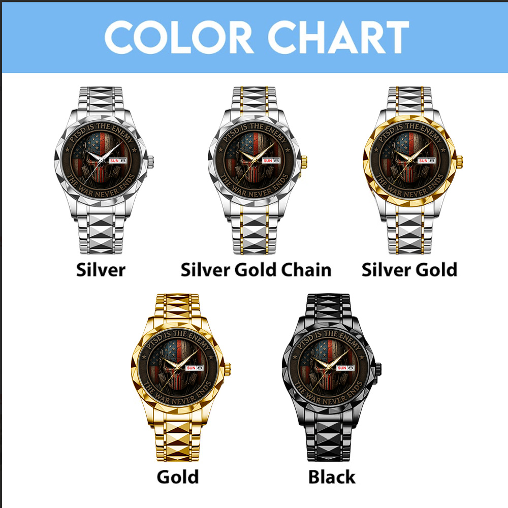 PTSD Awareness Veterans Alloy Luxury Quartz Watch – TANTN15627 - Image 3