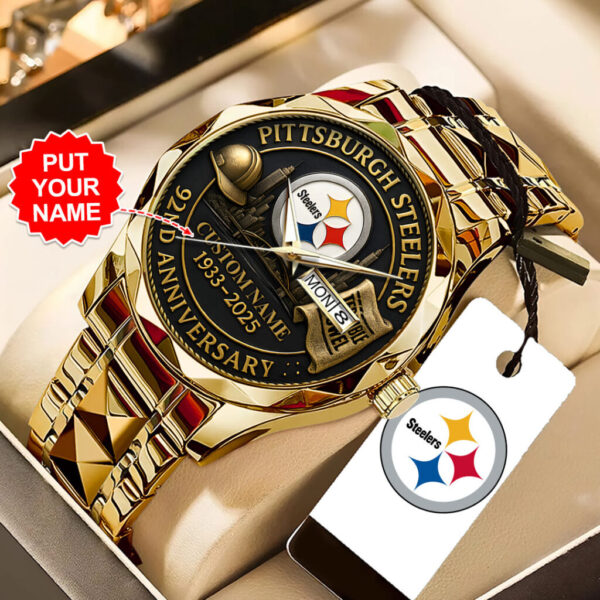 Personalized Pittsburgh Steelers Anniversary 2026 Alloy Quartz Watch