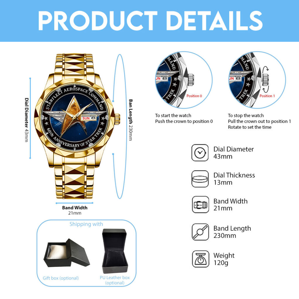 Star Trek 60th Anniversary Alloy Luxury Quartz Watch – TMTHU685 - Image 5