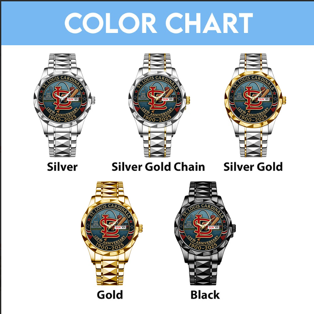St. Louis Cardinals 125th Anniversary 1900-2025 Alloy Luxury Quartz Watch – TANTN15616 - Image 3