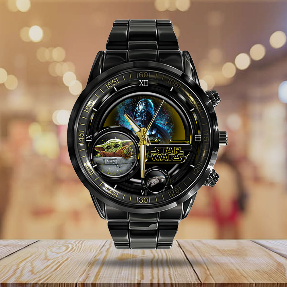 Star Wars Black Stainless Steel Watch - Design 7 - Image 2