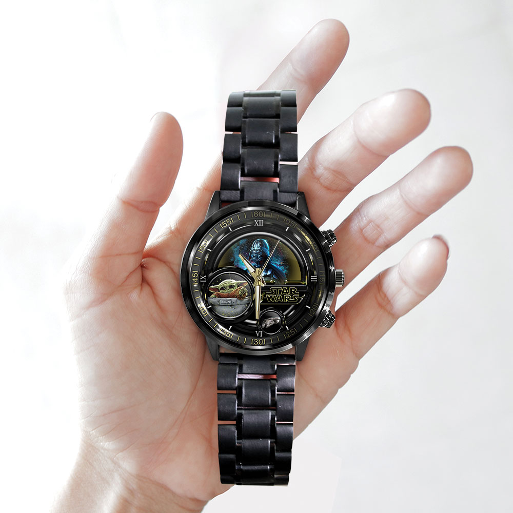 Star Wars Black Stainless Steel Watch - Design 7 - Image 3