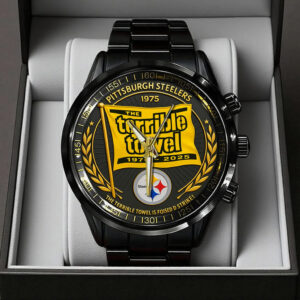 Pittsburgh Steelers The Terrible Towel 2025 Black Stainless Steel Watch – TANTN16137