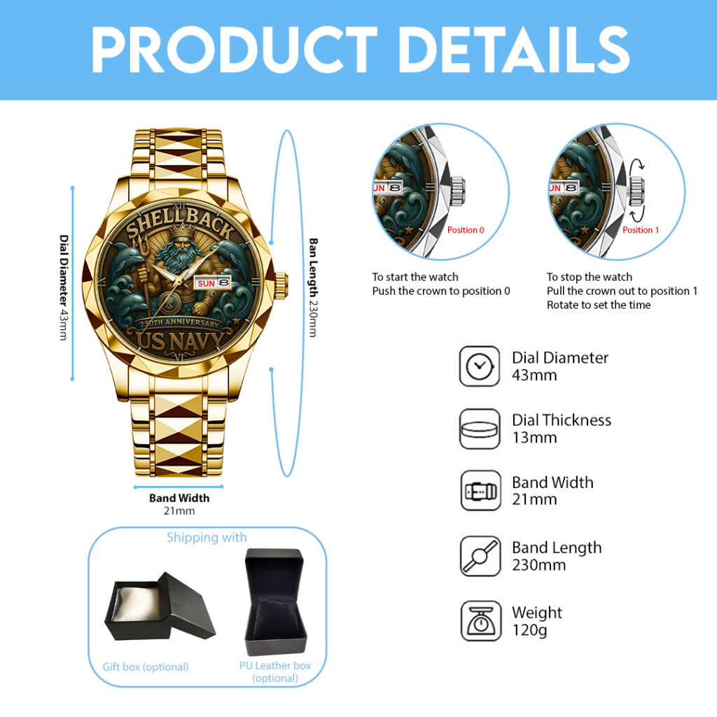 US Navy 250th Anniversary 2025 Alloy Luxury Quartz Watch – TMTHU894 - Image 5