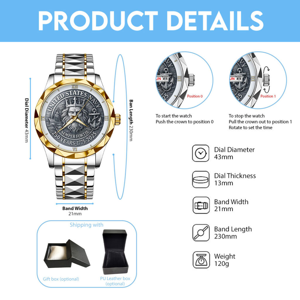 US Navy Alloy Luxury Quartz Watch – HOATT 11931 - Image 5