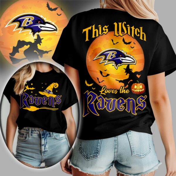 Baltimore Ravens x Halloween Witch T Shirt Gifts For Fans