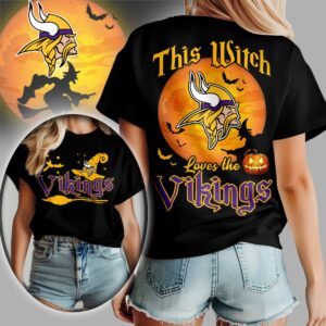 Minnesota Vikings x Halloween Witch T Shirt Gifts For Fans