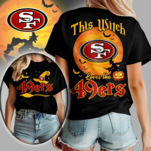 San Francisco 49ers x Halloween Witch T Shirt Gifts For Fans