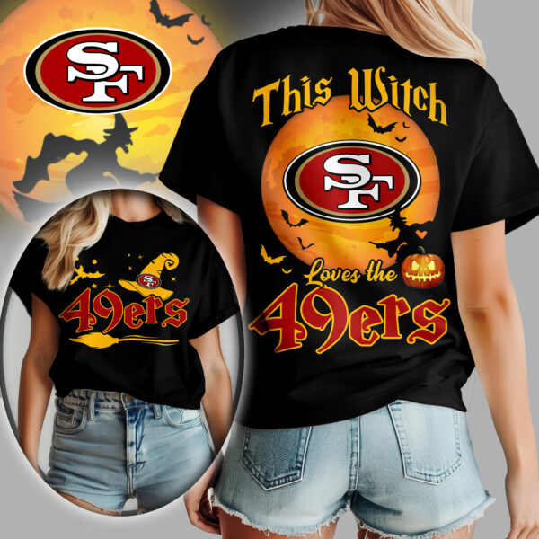 San Francisco 49ers x Halloween Witch T Shirt Gifts For Fans