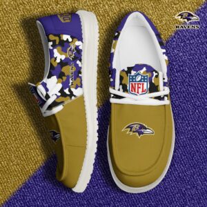 Baltimore Ravens Football H-D Canvas Loafer Shoes Custom Your Name, Sport Shoes For Fan, Fan Gifts EHIVM-04031614N