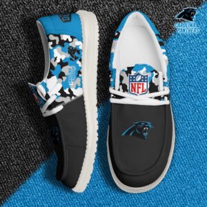 Carolina Panthers Football H-D Canvas Loafer Shoes Custom Your Name, Sport Shoes For Fan, Fan Gifts EHIVM-04031614N