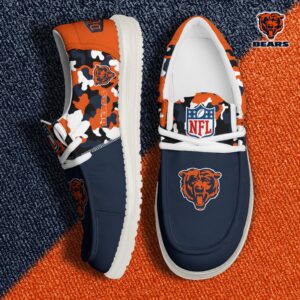 Chicago Bears Football H-D Canvas Loafer Shoes Custom Your Name, Sport Shoes For Fan, Fan Gifts EHIVM-04031614N