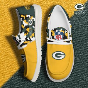 Green Bay Packers Football H-D Canvas Loafer Shoes Custom Your Name, Sport Shoes For Fan, Fan Gifts EHIVM-04031614N