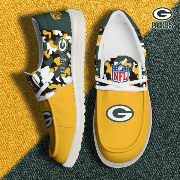 Green Bay Packers Football H-D Canvas Loafer Shoes Custom Your Name, Sport Shoes For Fan, Fan Gifts EHIVM-04031614N