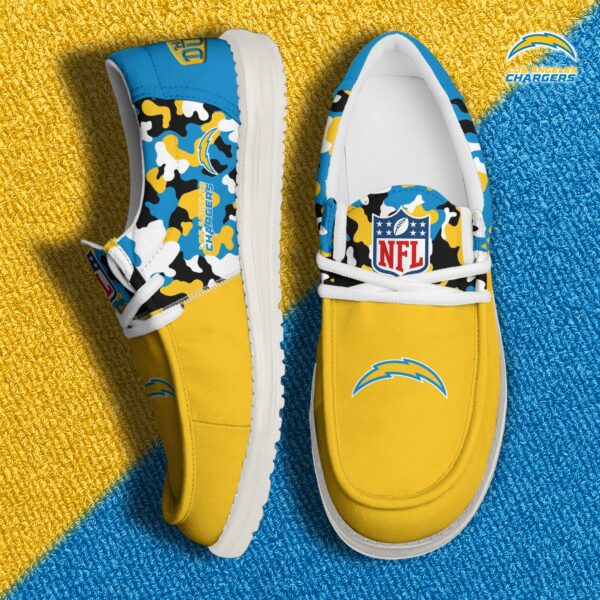 Los Angeles Chargers Football H-D Canvas Loafer Shoes Custom Your Name, Sport Shoes For Fan, Fan Gifts EHIVM-04031614N