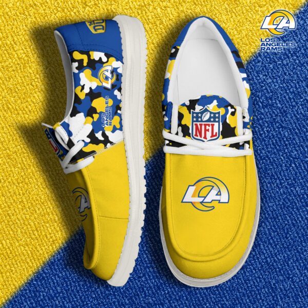Los Angeles Rams Football H-D Canvas Loafer Shoes Custom Your Name, Sport Shoes For Fan, Fan Gifts EHIVM-04031614N