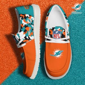 Miami Dolphins Football H-D Canvas Loafer Shoes Custom Your Name, Sport Shoes For Fan, Fan Gifts EHIVM-04031614N
