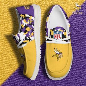 Minnesota Vikings Football H-D Canvas Loafer Shoes Custom Your Name, Sport Shoes For Fan, Fan Gifts EHIVM-04031614N