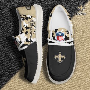 New Orleans Saints Football H-D Canvas Loafer Shoes Custom Your Name, Sport Shoes For Fan, Fan Gifts EHIVM-04031614N