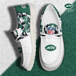 New York Jets Football H-D Canvas Loafer Shoes Custom Your Name, Sport Shoes For Fan, Fan Gifts EHIVM-04031614N