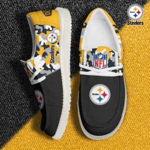 Pittsburgh Steelers Football H-D Canvas Loafer Shoes Custom Your Name, Sport Shoes For Fan, Fan Gifts EHIVM-04031614N