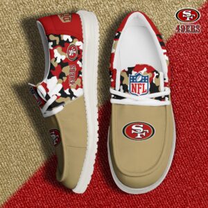 San Francisco 49ers Football H-D Canvas Loafer Shoes Custom Your Name, Sport Shoes For Fan, Fan Gifts EHIVM-04031614N