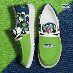 Seattle Seahawks Football H-D Canvas Loafer Shoes Custom Your Name, Sport Shoes For Fan, Fan Gifts EHIVM-04031614N