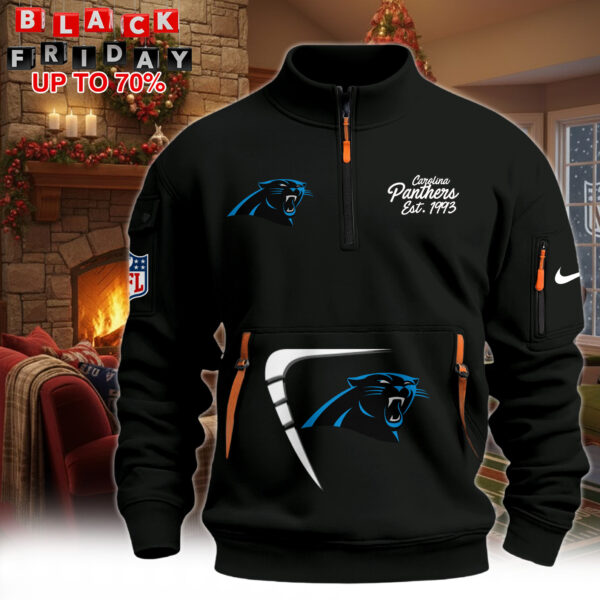 Hot New 2026 Carolina Panthers Half-Zip Pullover – Black Winter Edition