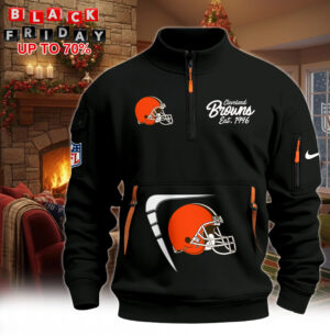 Hot New 2026 Cleveland Browns Half-Zip Pullover – Black Winter Edition