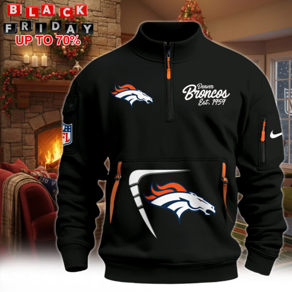 Hot New 2026 Denver Broncos Half-Zip Pullover – Black Winter Edition