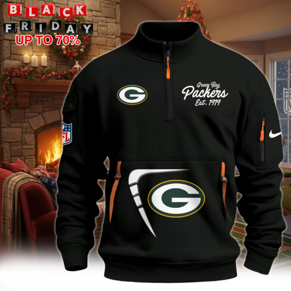 Hot New 2026 Green Bay Packers Half-Zip Pullover – Black Winter Edition
