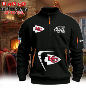 Hot New 2026 Kansas City Chiefs Half-Zip Pullover – Black Winter Edition