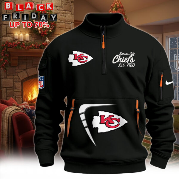 Hot New 2026 Kansas City Chiefs Half-Zip Pullover – Black Winter Edition