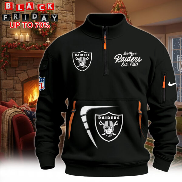 Hot New 2026 Las Vegas Raiders Half-Zip Pullover – Black Winter Edition