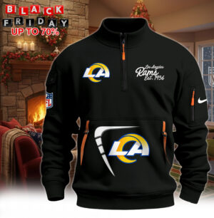 Hot New 2026 Los Angeles Rams Half-Zip Pullover – Black Winter Edition