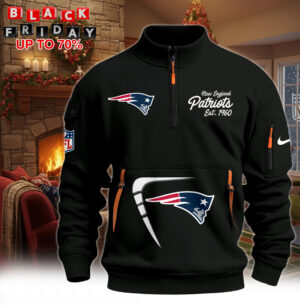 Hot New 2026 New England Patriots Half-Zip Pullover – Black Winter Edition