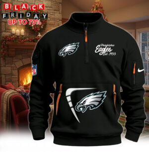 Hot New 2026 Philadelphia Eagles Half-Zip Pullover – Black Winter Edition