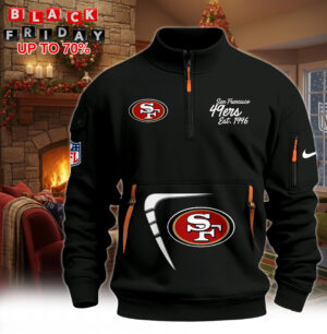 Hot New 2026 San Francisco 49ers Half-Zip Pullover – Black Winter Edition