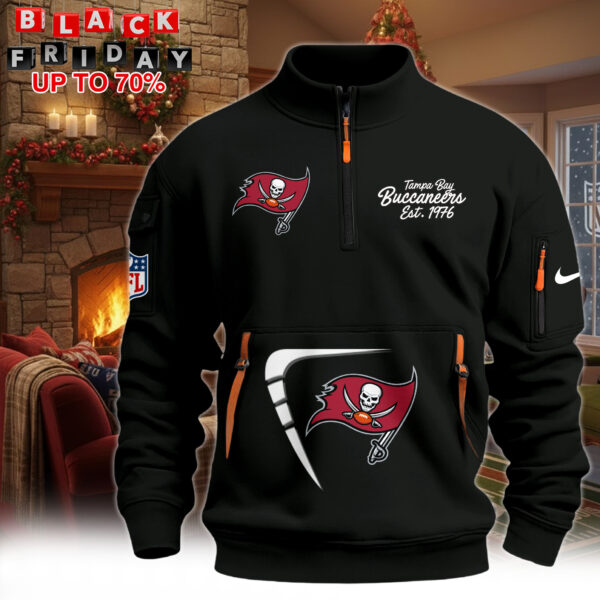 Hot New 2026 Tampa Bay Buccaneers Half-Zip Pullover – Black Winter Edition