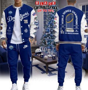 Los Angeles Dodgers 2025 World Series Champions Varsity Jacket + Cargo Joggers Set