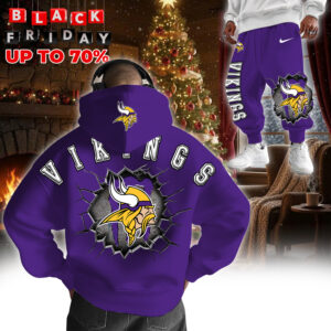 Minnesota Vikings 3D Breakthrough Hoodie+Joggers Set