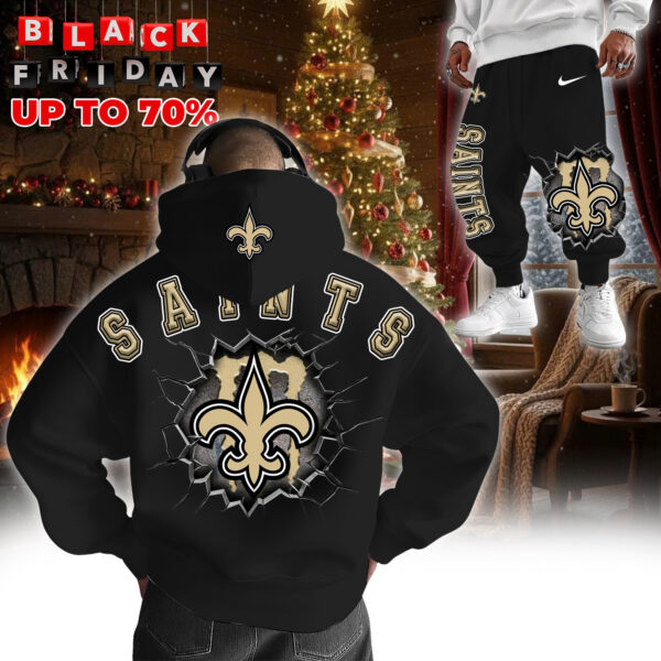 New Orleans Saints 3D Breakthrough Hoodie+Joggers Set