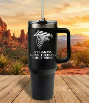 Atlanta Falcons Custom Name Football Fan 40oz Insulated Tumbler