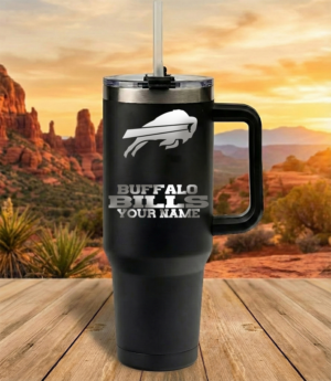 Buffalo Bills Custom Name Football Fan 40oz Insulated Tumbler