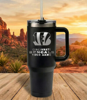 Cincinnati Bengals Custom Name Football Fan 40oz Insulated Tumbler