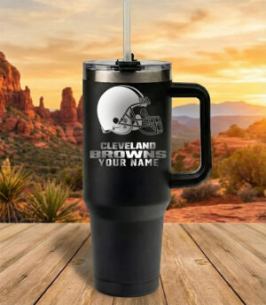 Cleveland Browns Custom Name Football Fan 40oz Insulated Tumbler