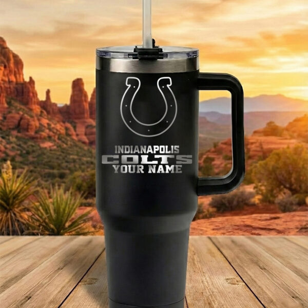 Indianapolis Colts Custom Name Football Fan 40oz Insulated Tumbler