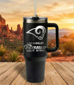 Los Angeles Rams Custom Name Football Fan 40oz Insulated Tumbler